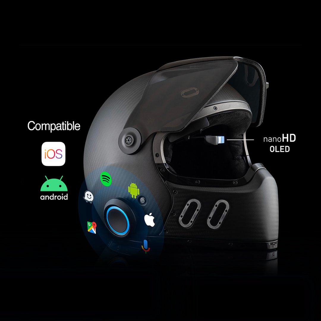 Helmet screen top display