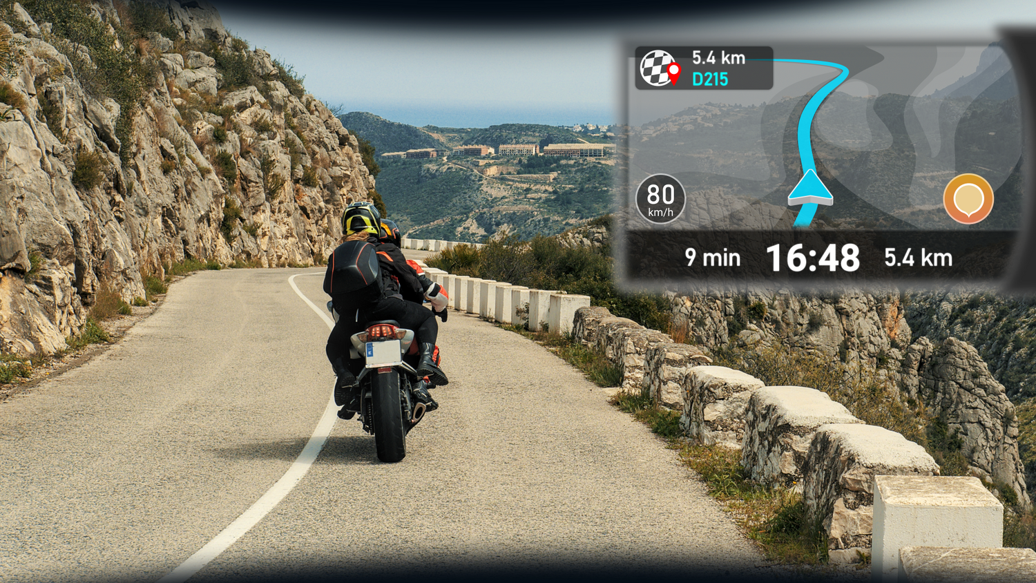 Motorcycle heads deals up display unit